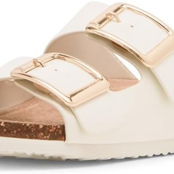 Women's Bodiee Slide Sandal Faux-Leather 1-in. Heel Cork Footbed Slip On - Picture 1 of 6